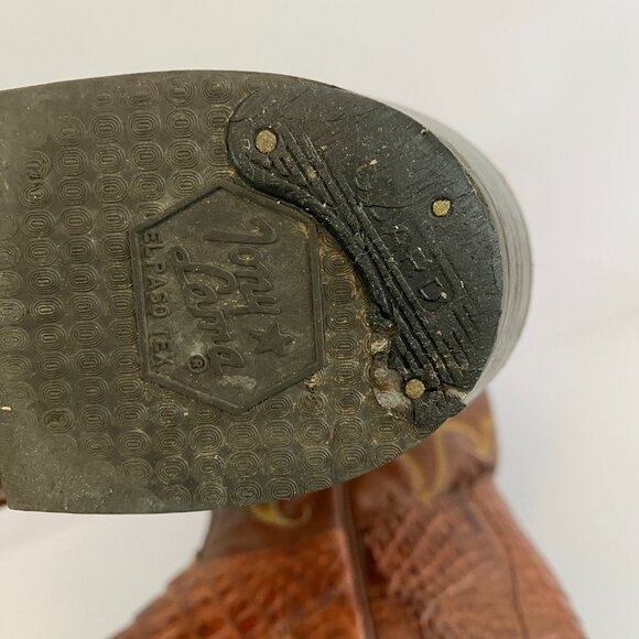 Tony Lama Royal Hornback Caiman Alligator Boots Mens 10 D Brown CZ1010 Exotic - Picture 9 of 9